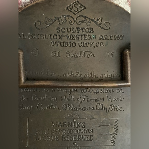 Rare Vintage Al Shelton 1975 Personalized End Of TheTrail Bronze Belt Buckle - Picture 3 of 6